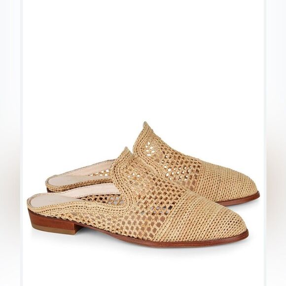 Robert Clergerie Antes Raffia Mules in Natural Size 40/9.5 - Picture 1 of 13